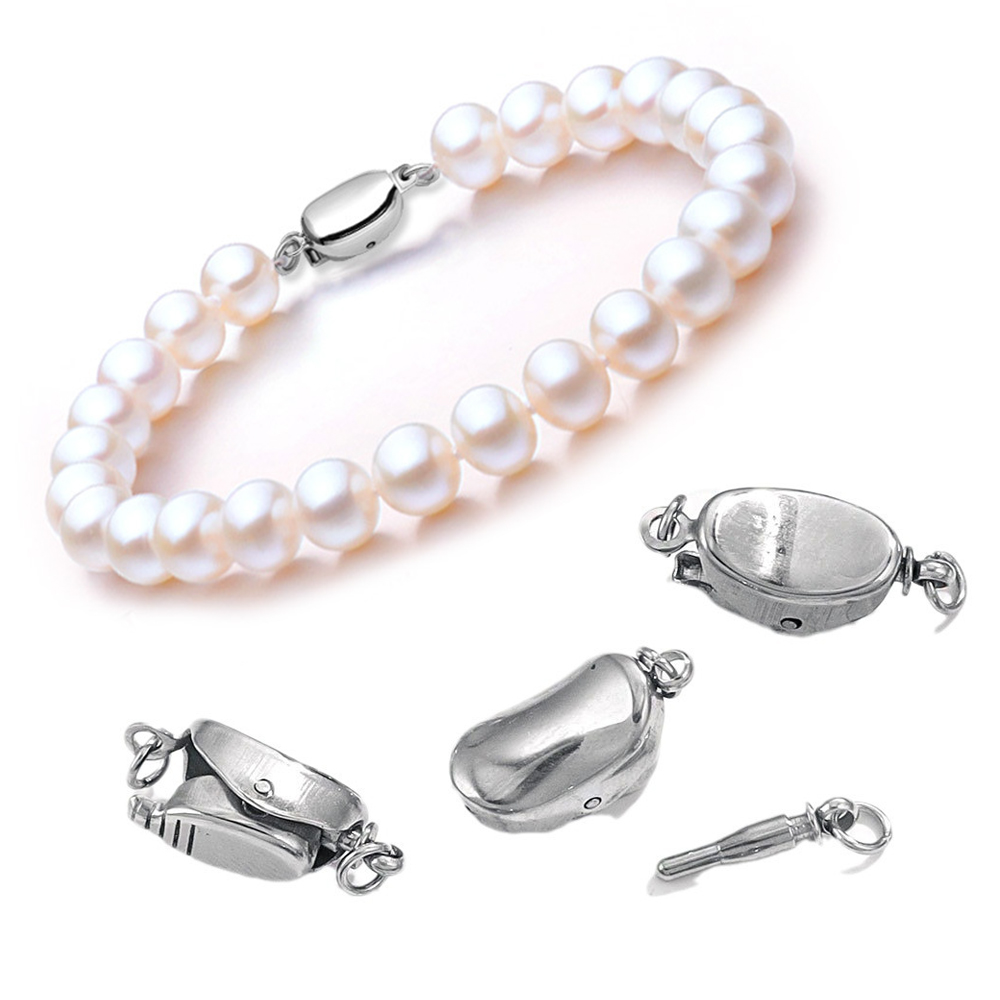 Jewelry Making Bead - 5 個のチタン鋼ネックレスバックルステンレス鋼サドルバックル錆びない DIY パールネックレス接続ジュエリー作成