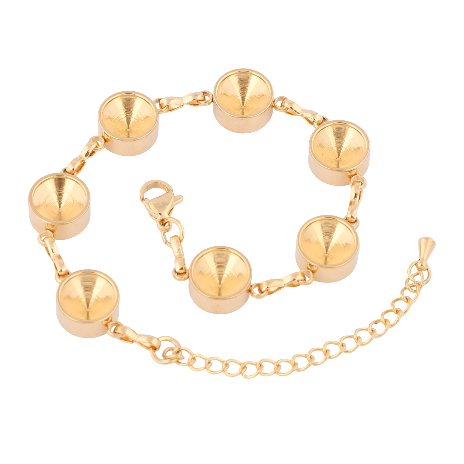 Jewelry Making Stones - 2 個ステンレス鋼ゴールドメッキブレスレットベース設定ブランク Ss39 クリスタルストーン Diy ジュエリー作成アクセサリー