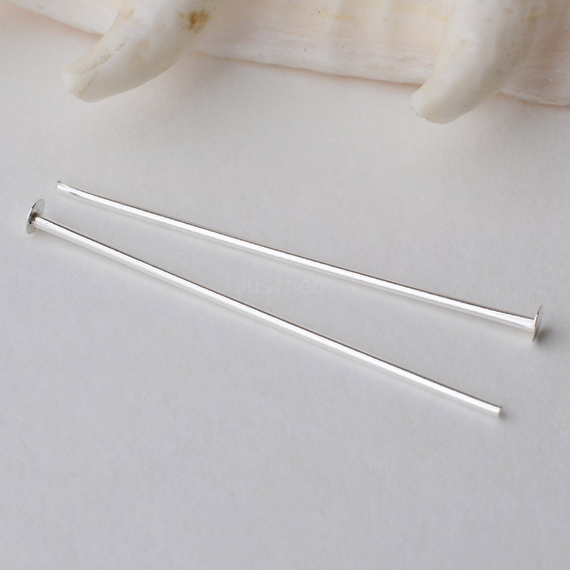 Jewelry Making Jig - 925スターリングシルバーフラットヘッドピン、シルバーTピン、ジュエリー製作用品