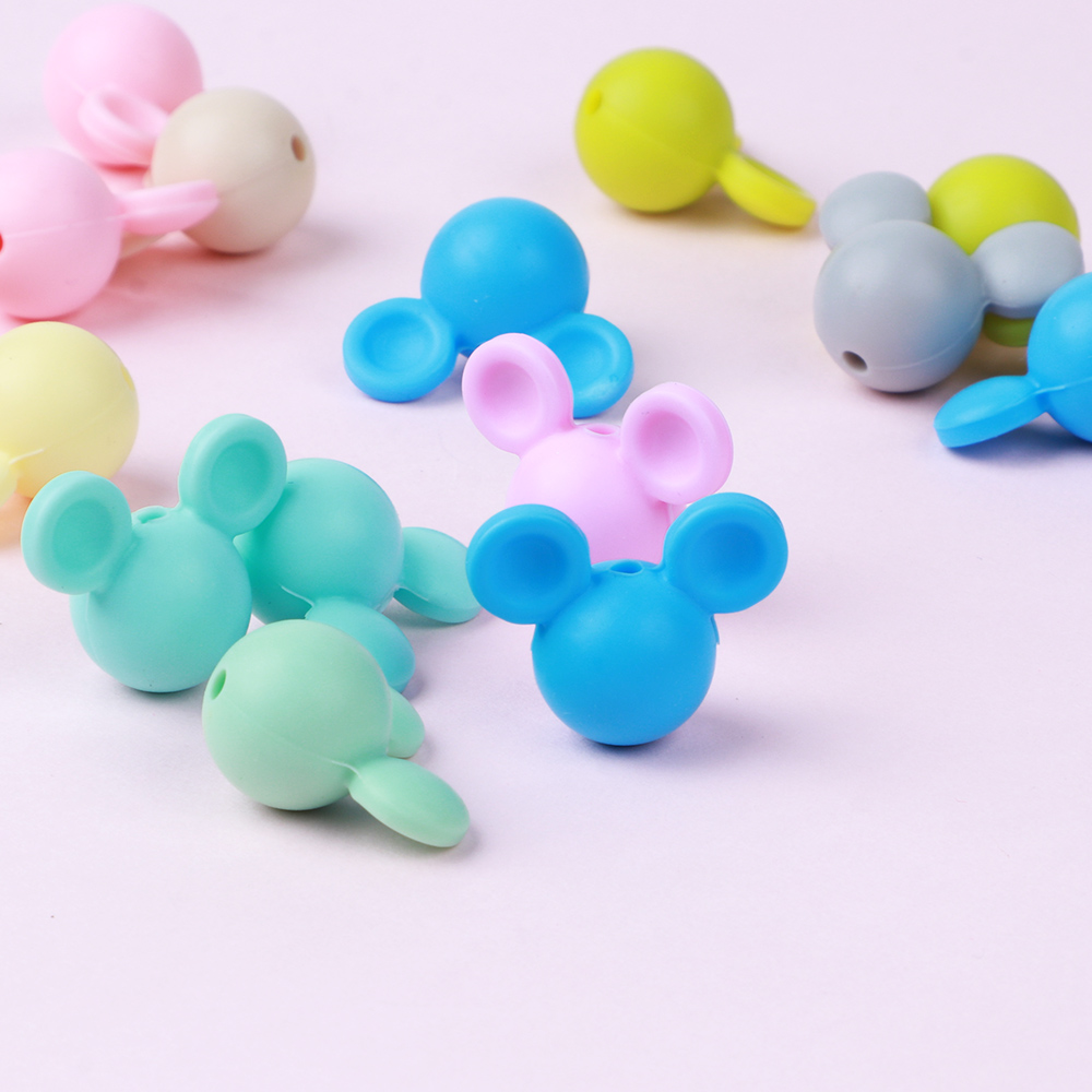 Jewelry Making Jig - 10 個のシリコーンビーズマウスヘッドビーズジュエリーメイキング用バルク DIY おしゃぶりチェーンアクセサリーブレスレット用チャーム