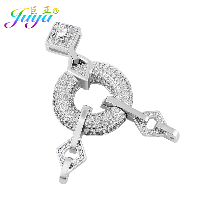 Jewelry Making Bead - Juya DIY ジュエリーコンポーネント幾何学的なファスナークラスプコネクタペンダントアクセサリー女性のための手作り真珠ジュエリーメイキング
