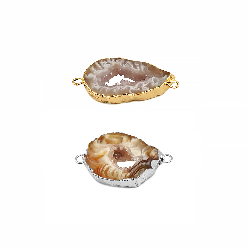 Irregualr 天然瑪瑙ジオードドゥルージーストーンコネ - Jewelry Making Stones のレビューと価格