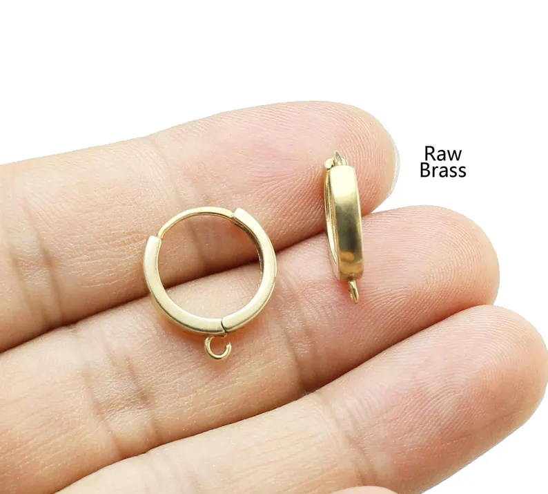 10個の真鍮イヤーフープ、レバーバックイヤリングフック、イヤ - Jewelry Making School のレビューと価格