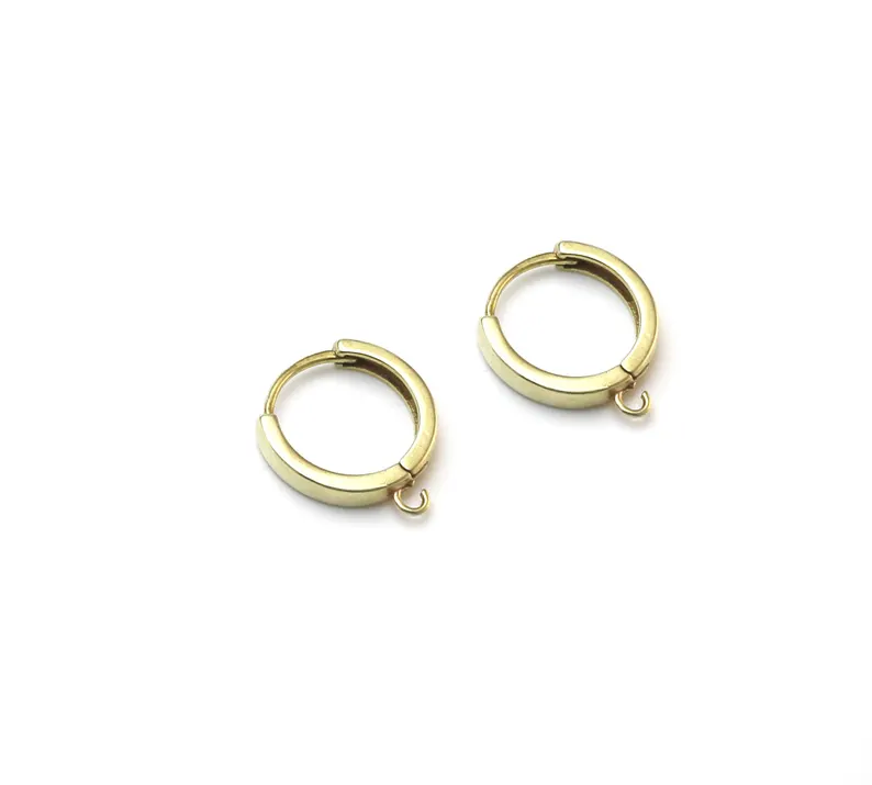 10個の真鍮イヤーフープ、レバーバックイヤリングフック、イヤ - Jewelry Making School のレビューと価格