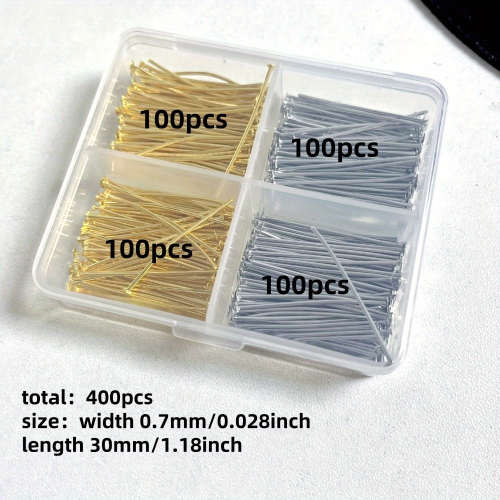 400個入り混合鉄製ヘッドピン 30mm フラットヘッド 鉄 - Jewelry Making Jig のレビューと価格