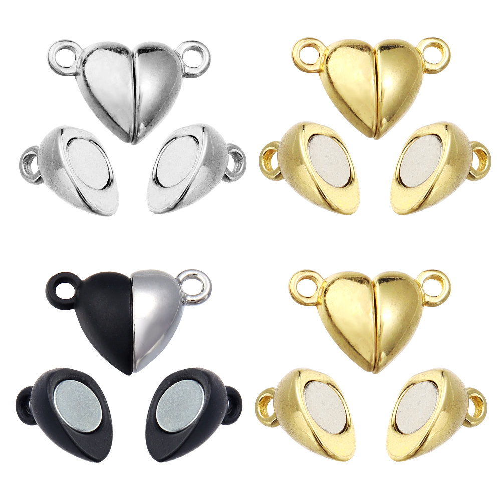 5 ピース/ロット合金ラブハート型磁気クラスプネックレスブレ - Jewelry Making School のレビューと価格