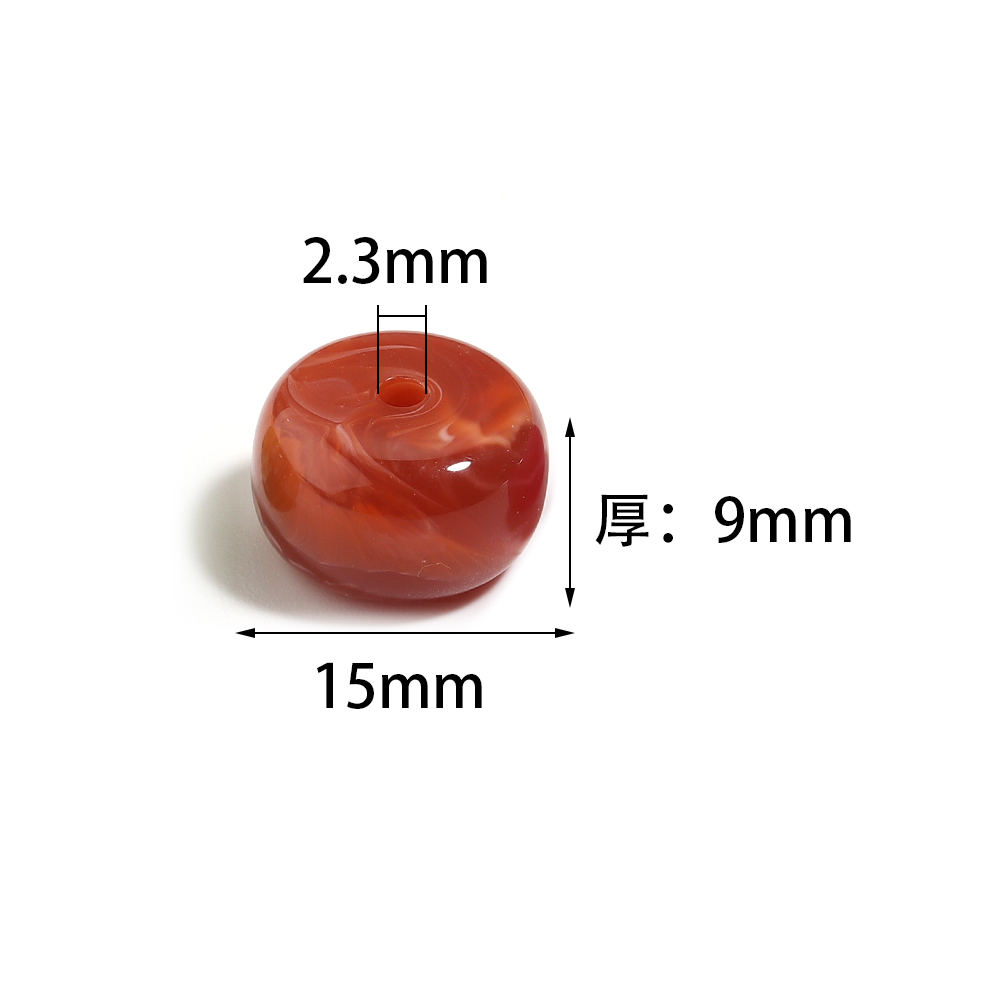 20 ピース/ロット模造翡翠石アクリルビーズデュアルカラール - Jewelry Making Stones のレビューと価格