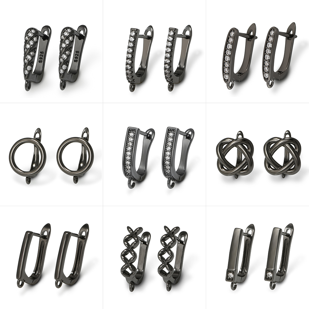 YANASI 1 ペアガンブラック真鍮イヤリングフック DI - Jewelry Making School のレビューと価格