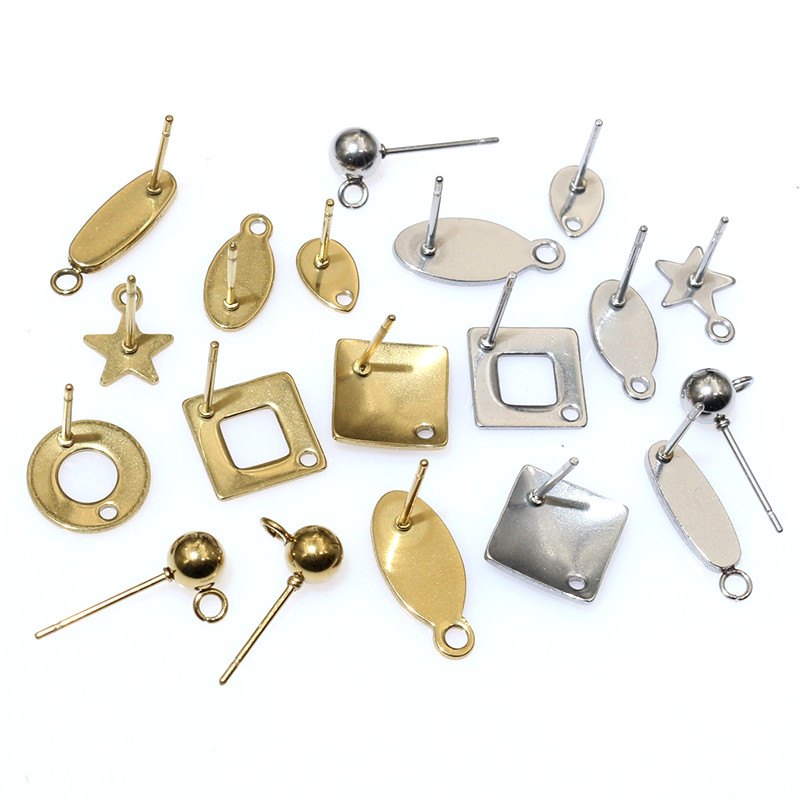 20個ステンレス鋼クラフトイヤリングスタッド幾何学的多角形イ - Jewelry Making Kits のレビューと価格