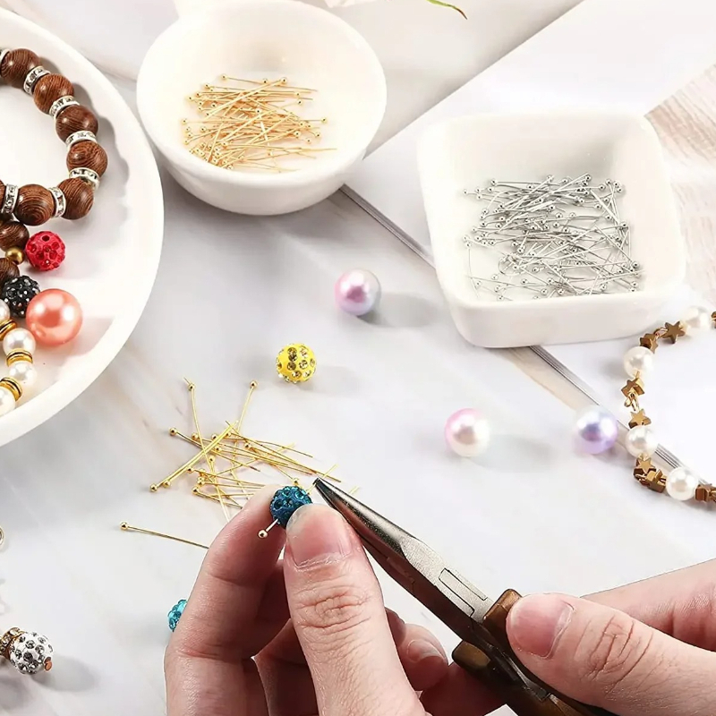 100 個ステンレス鋼ボールピンシルバーゴールドメッキヘッド - Jewelry Making Jig のレビューと価格