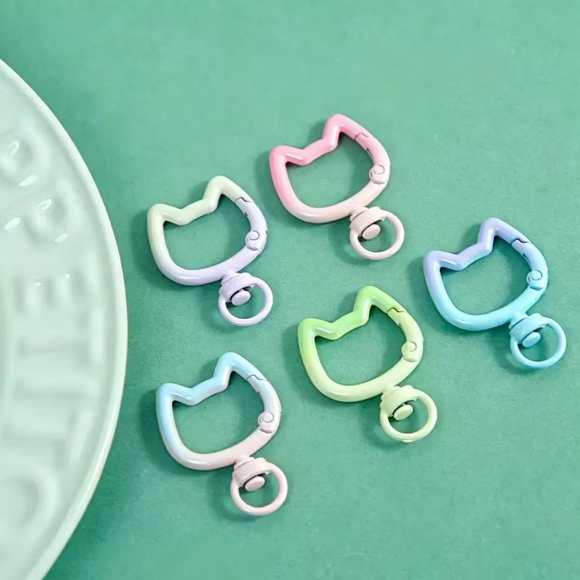 5-10 個グラデーションかわいい猫クラスプ開閉可能なコネク - Jewelry Making School のレビューと価格